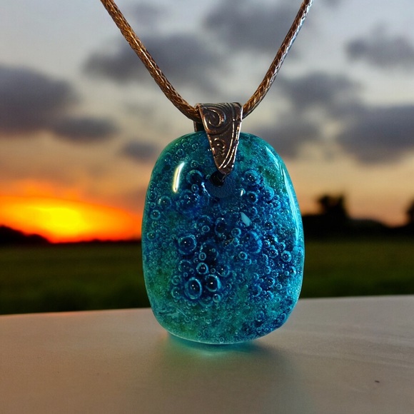 **SOLD** Handmade Fused Glass Pendant - Picture 1 of 5
